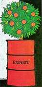 Export - 1974 - olio su juta su tela - cm 50 x 100