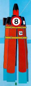 Briccole rosse - 1988 - acrilico - cm 60 x 160