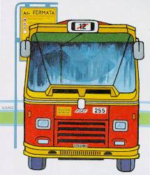 Autobus - 1980 - olio - cm 60 x 70