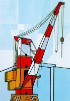 Cranes in P. Marghera - 1986 - acrylic - cm 100x70