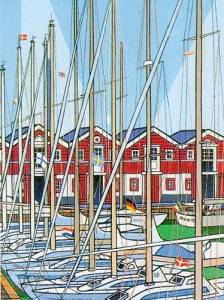 Harbour of Skagen - 1955 - acrylic- cm 60x70